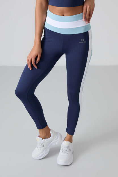 Light Blue Polyester Flexible Standard Fit Performance Women's Tights Set - 95335