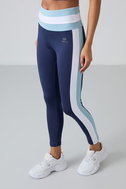Light Blue Polyester Flexible Standard Fit Performance Women's Tights Set - 95335
