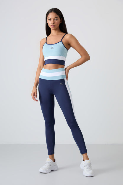 Light Blue Polyester Flexible Standard Fit Performance Women's Tights Set - 95335