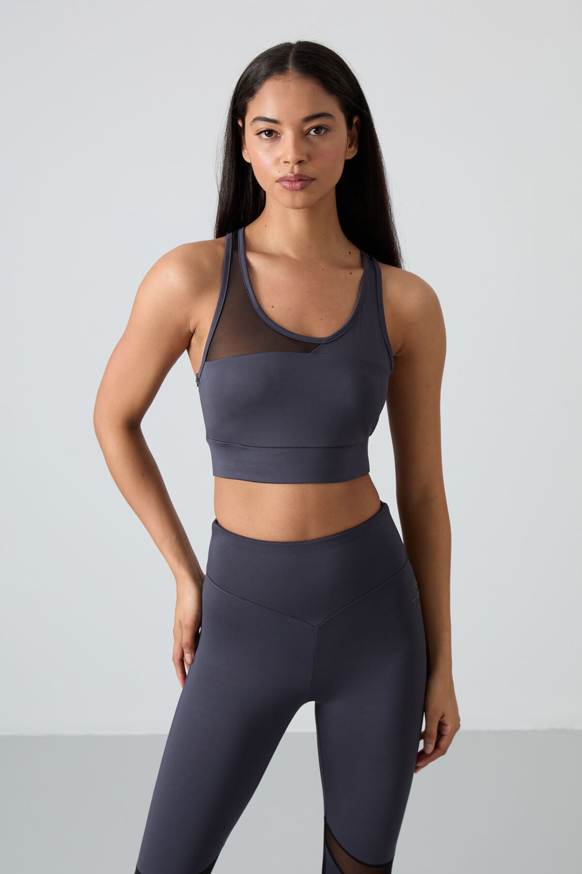 Anthracite Polyester Flexible Standard Fit Performance Women's Tights Set - 95331
