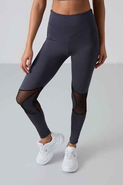 Anthracite Polyester Flexible Standard Fit Performance Women's Tights Set - 95331