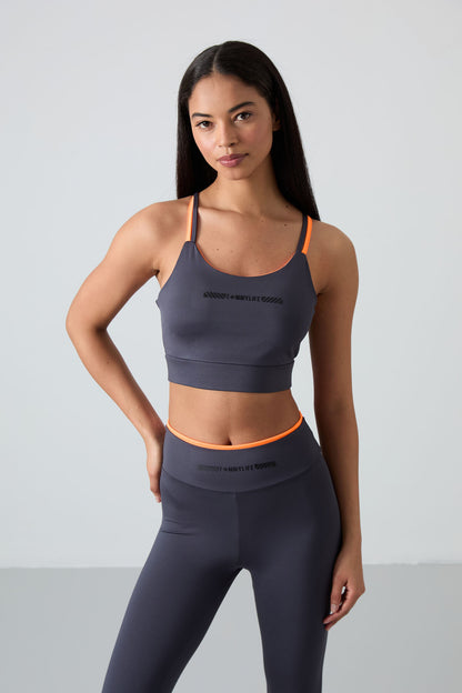 Anthracite Polyester Flexible Standard Fit Performance Women's Tights Set - 95333
