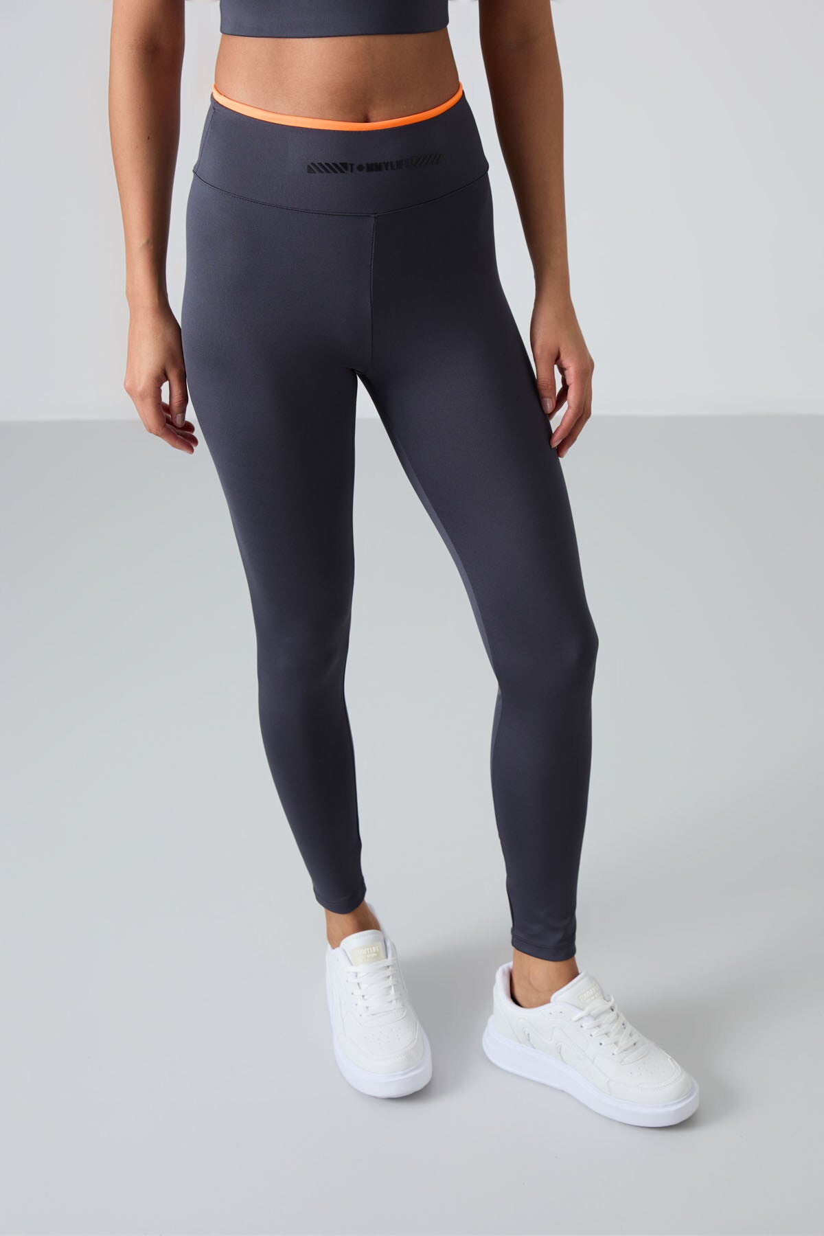 Anthracite Polyester Flexible Standard Fit Performance Women's Tights Set - 95333