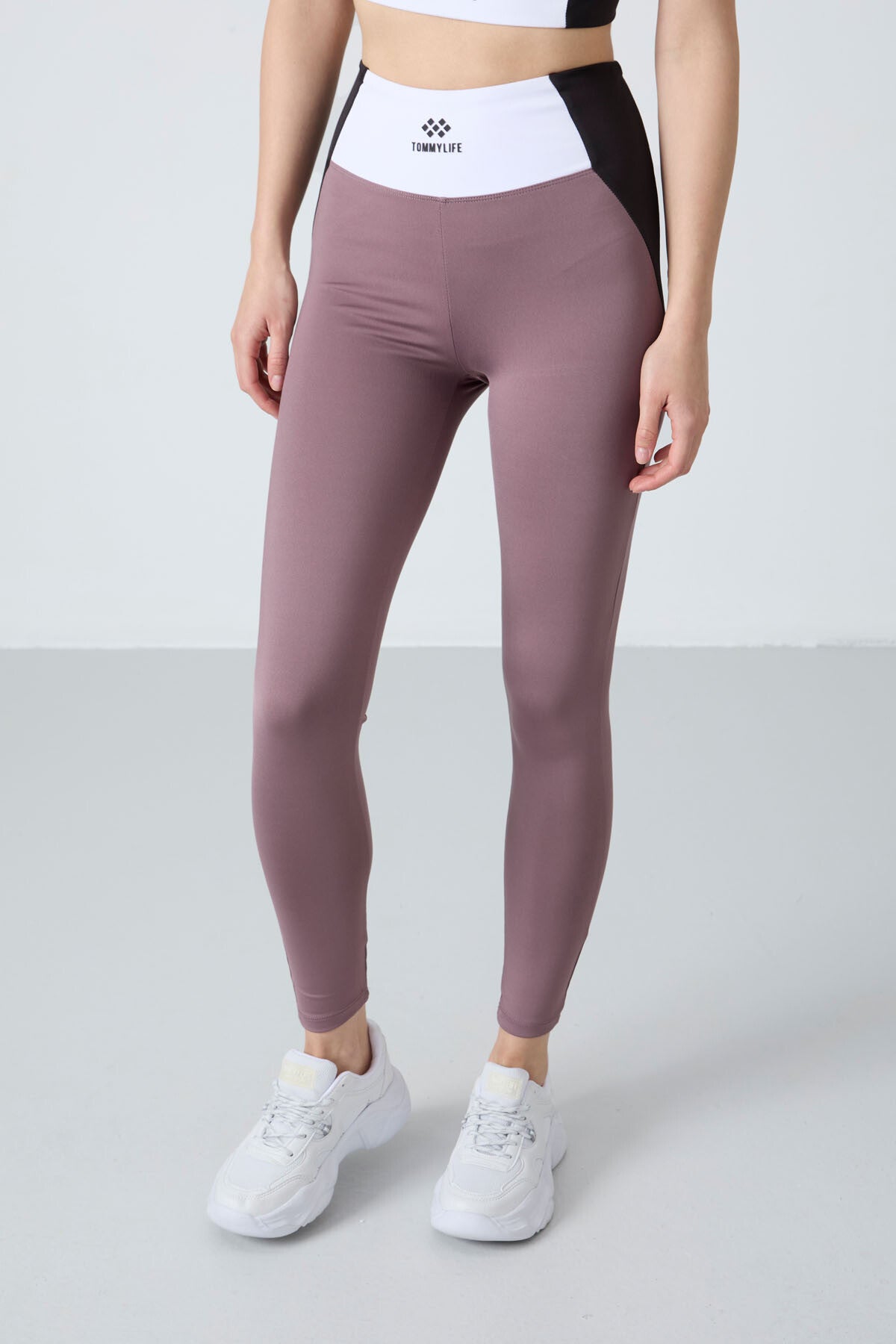 Dried Rose Polyester Flexible Standard Fit Performance Women's Tights Set - 95334