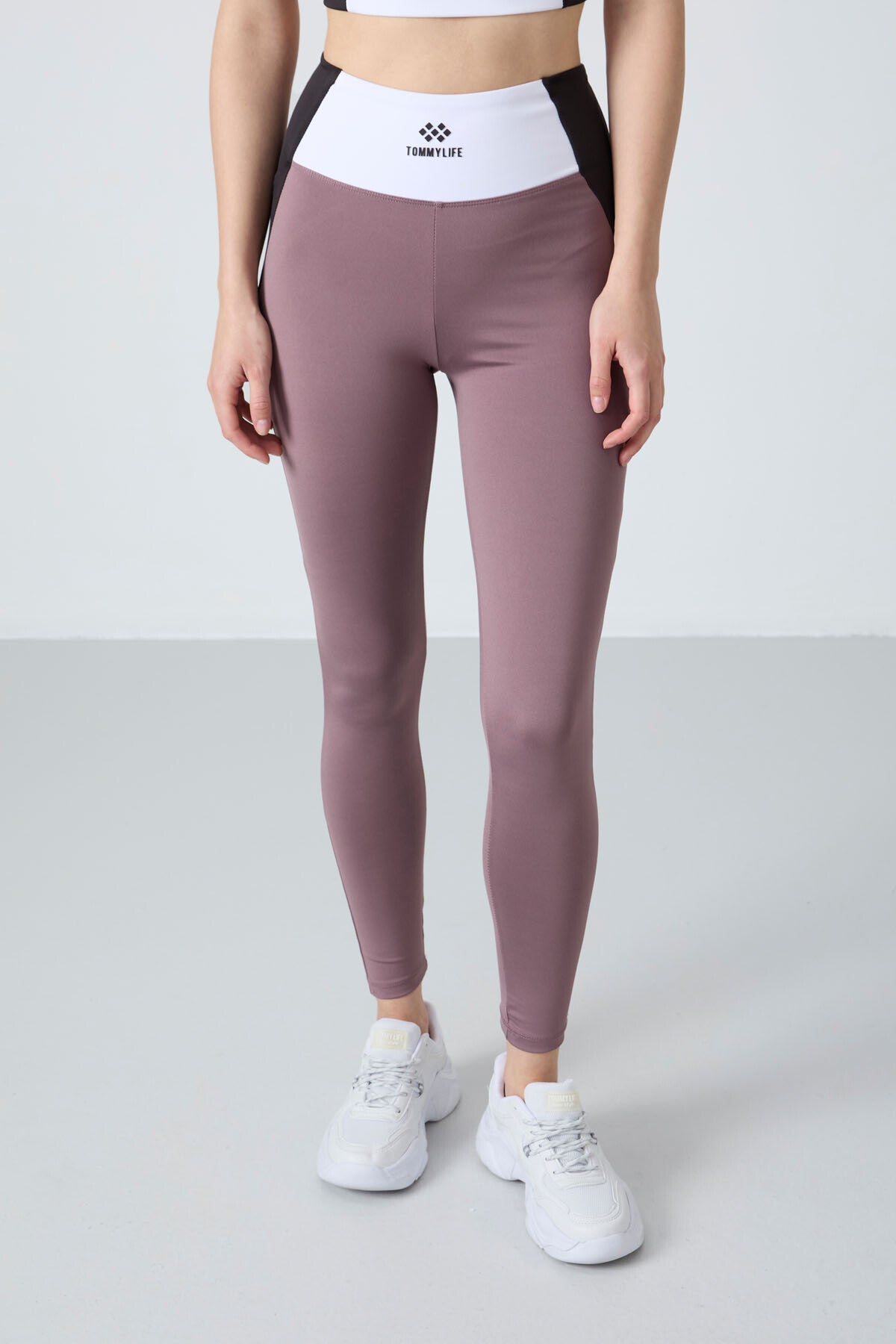 Dried Rose Polyester Flexible Standard Fit Performance Women's Tights Set - 95334