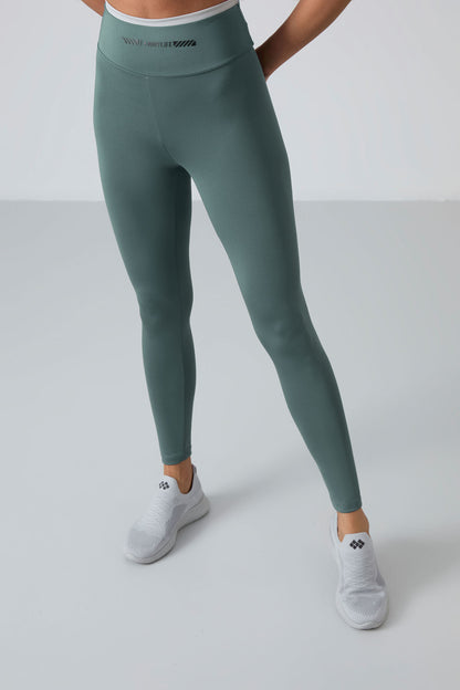Mint Green Polyester Flexible Standard Fit Performance Women's Tights Set - 95333