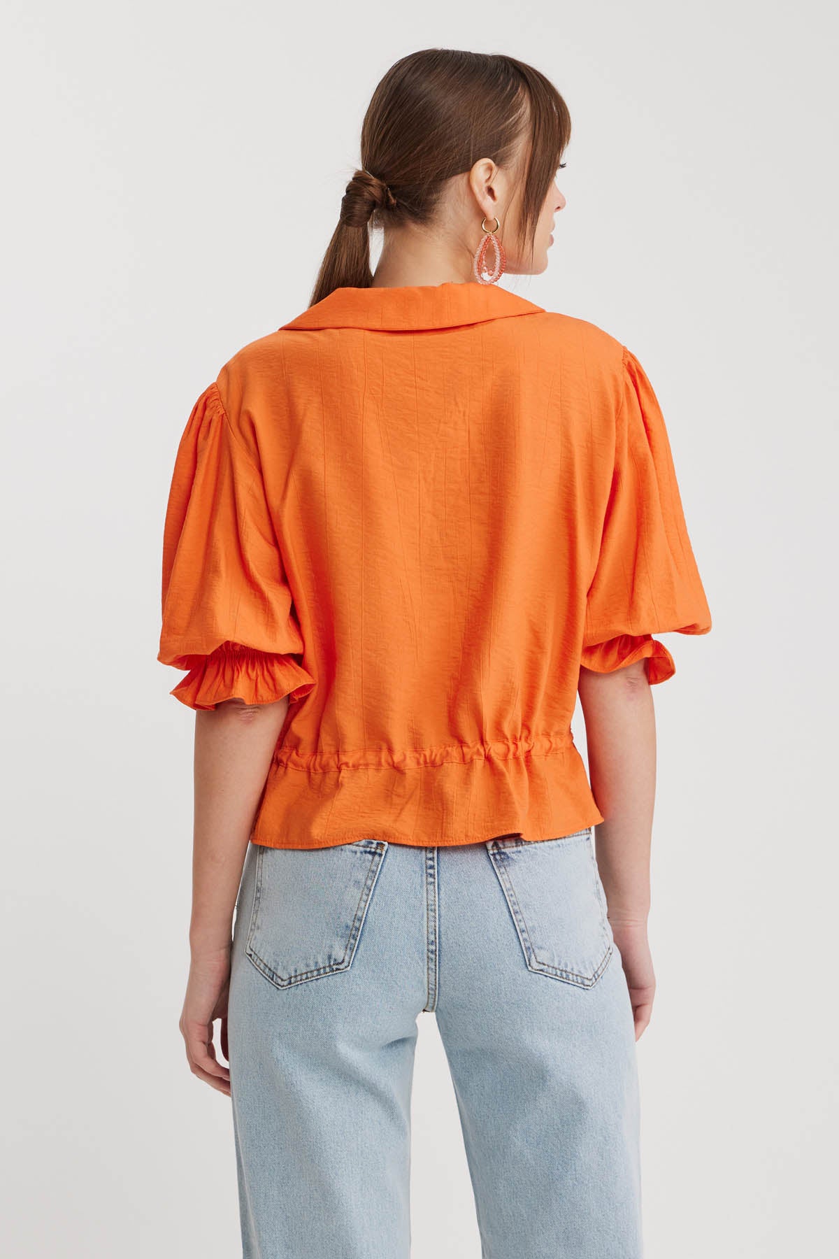 BABY COLLAR BLOUSE WITH WAIST TIES