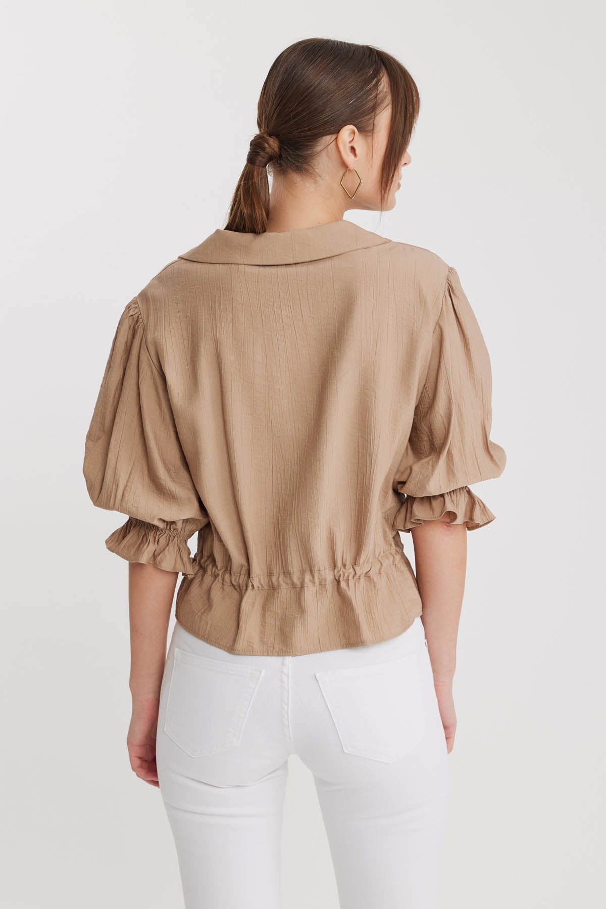 BABY COLLAR BLOUSE WITH WAIST TIES