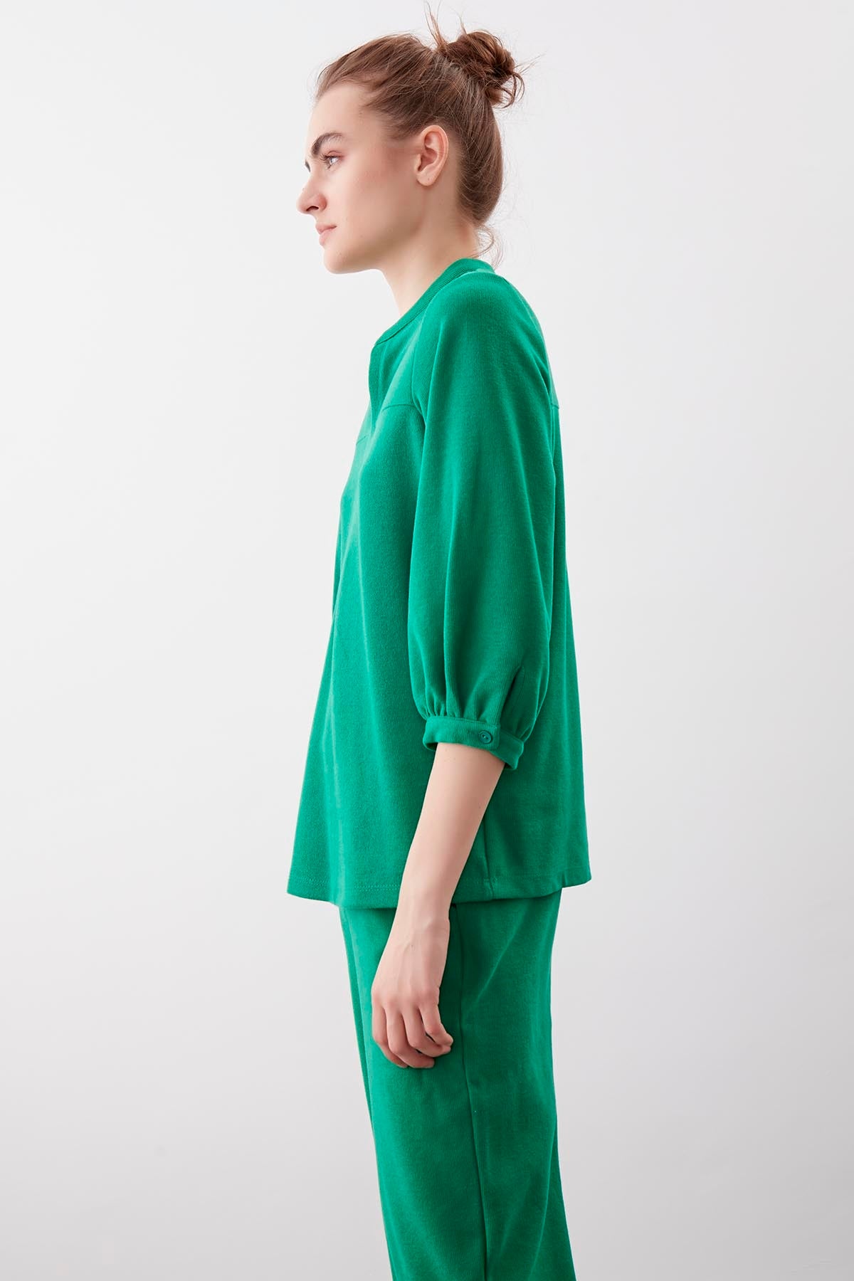 BABY COLLAR HALF-SLEEVE KNITTED BLOUSE