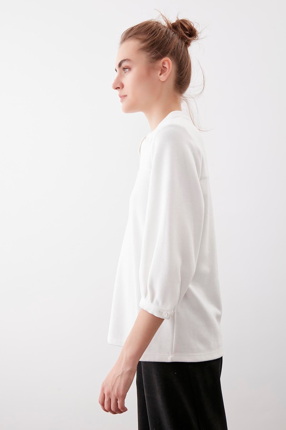BABY COLLAR HALF-SLEEVE KNITTED BLOUSE