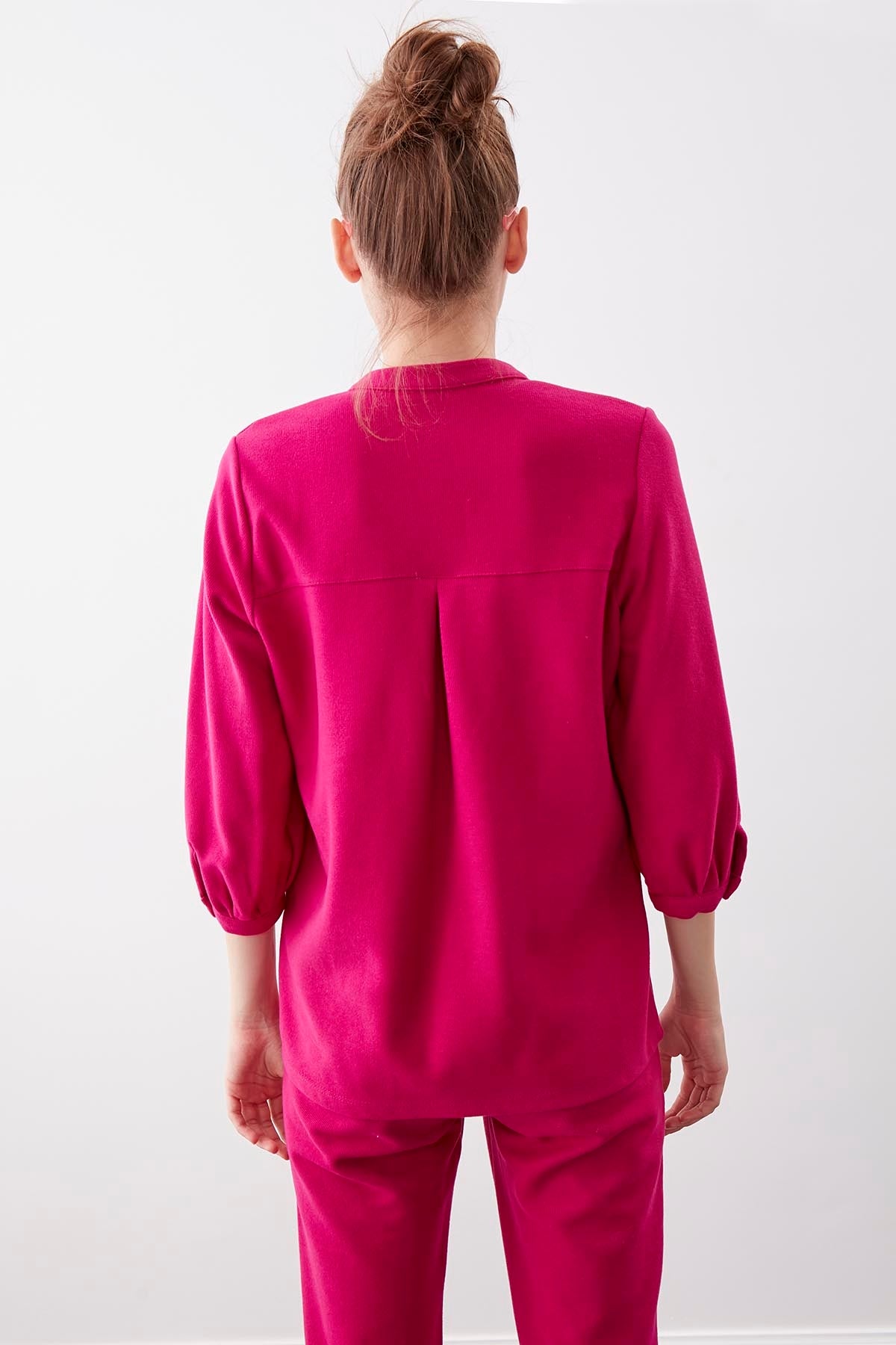 BABY COLLAR HALF-SLEEVE KNITTED BLOUSE