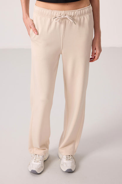 Soft Woven Side Panel Detailed Wide Leg Women's Palazzo Trousers - 94669