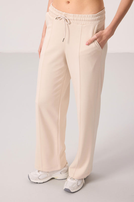 Soft Textured Pocketed Front Seam Detailed Women's Palazzo Pants - 94670