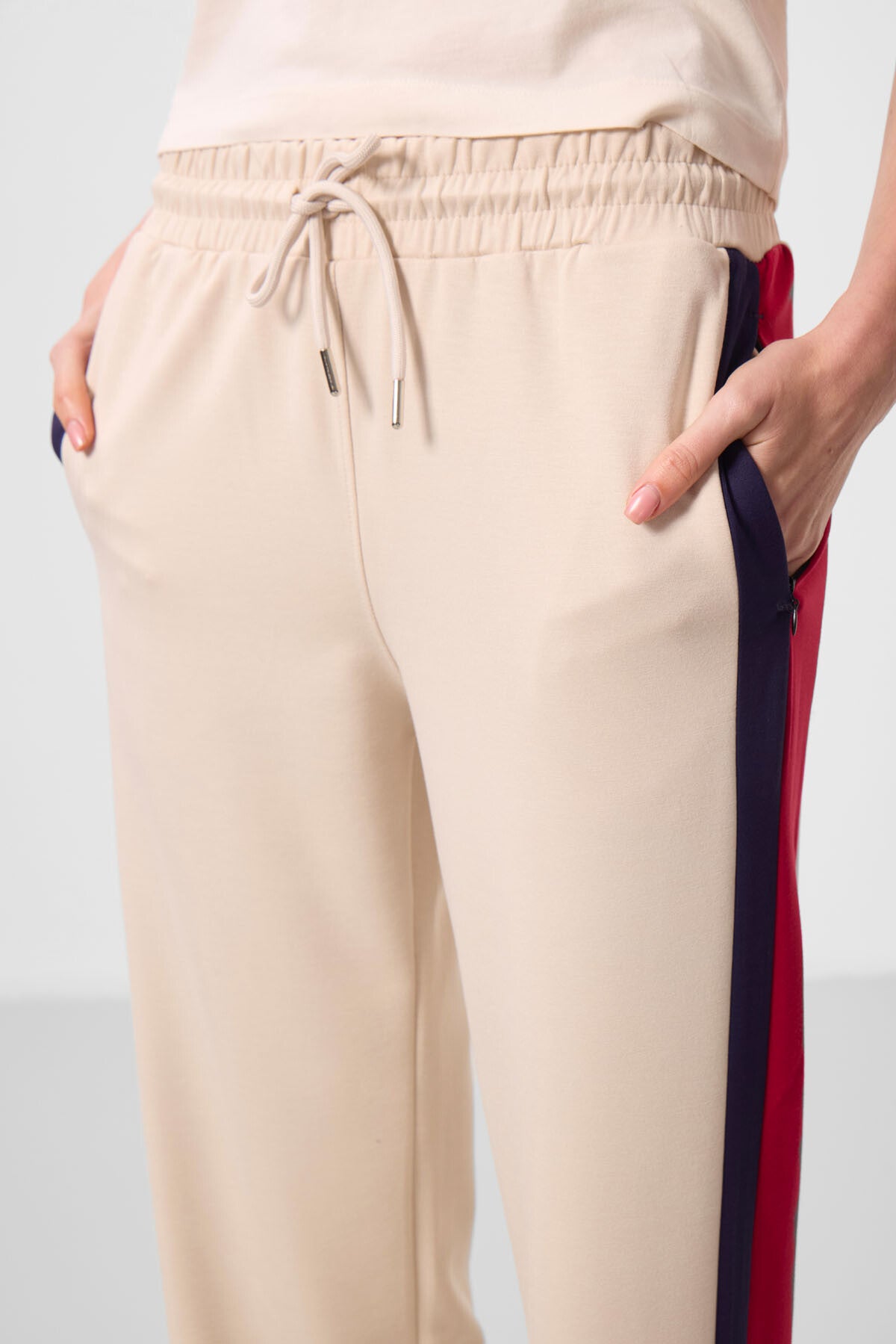 Soft Woven Side Panel Detailed Wide Leg Women's Palazzo Trousers - 94671