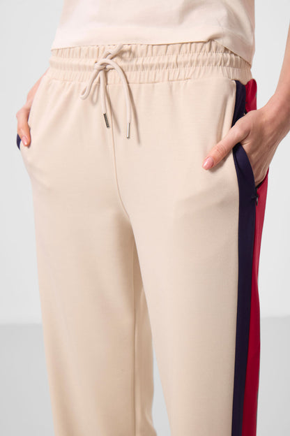 Soft Woven Side Panel Detailed Wide Leg Women's Palazzo Trousers - 94671