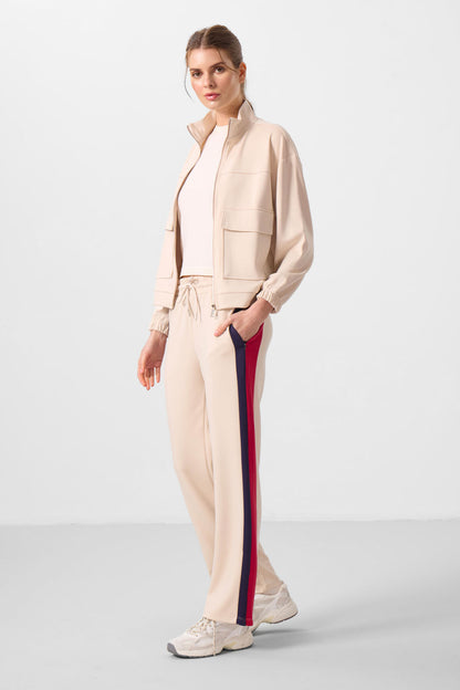 Soft Woven Side Panel Detailed Wide Leg Women's Palazzo Trousers - 94671
