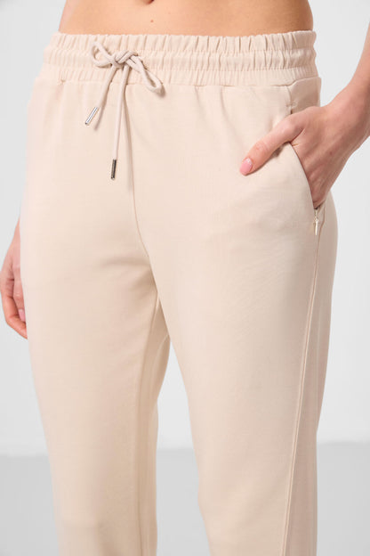 Soft Woven Textured Hidden Zipper Slim Fit Women's Trousers - 94668