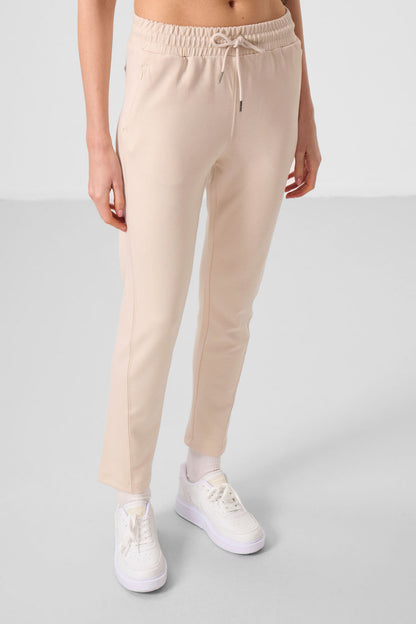 Soft Woven Textured Hidden Zipper Slim Fit Women's Trousers - 94668