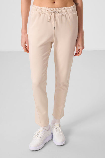 Soft Woven Textured Hidden Zipper Slim Fit Women's Trousers - 94668