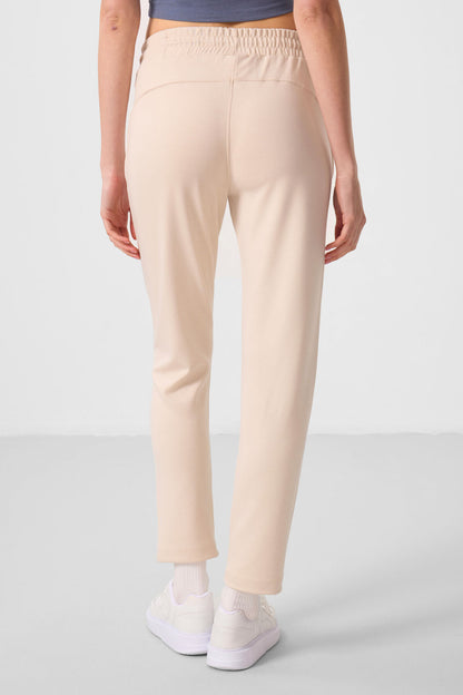 Soft Woven Textured Hidden Zipper Slim Fit Women's Trousers - 94668