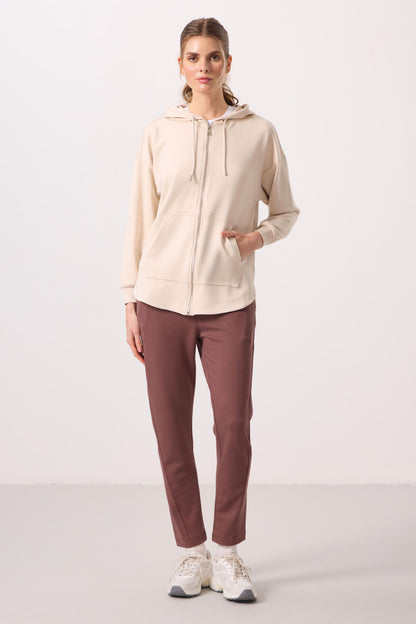 Soft Woven Hooded Oversize Women's Tunic Sweatshirt - 97302