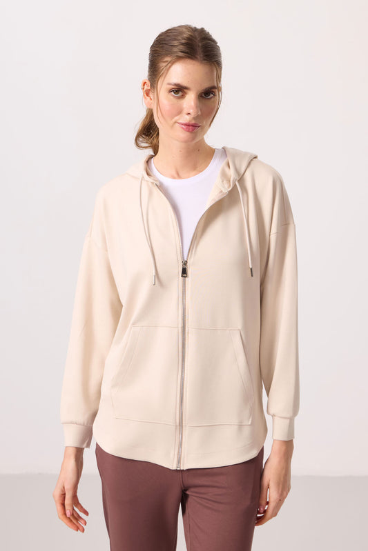 Soft Woven Hooded Oversize Women's Tunic Sweatshirt - 97302