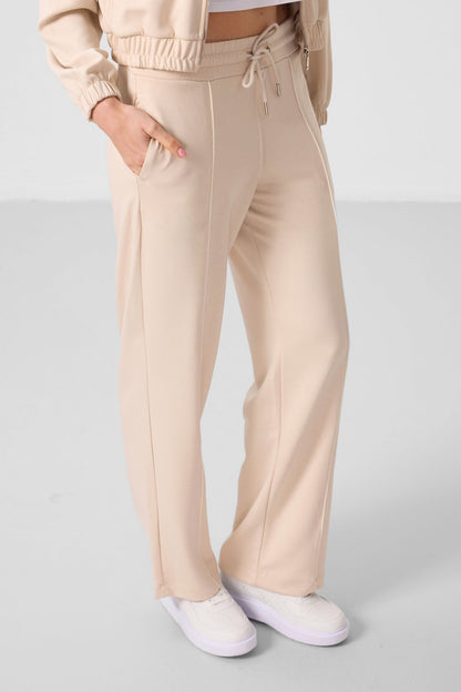 Soft Woven High Collar Oversize Elastane Women's Tracksuit Set - 95349