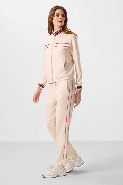 Soft Touch Knitted High Collar Oversize Women's Tracksuit Set - 95350