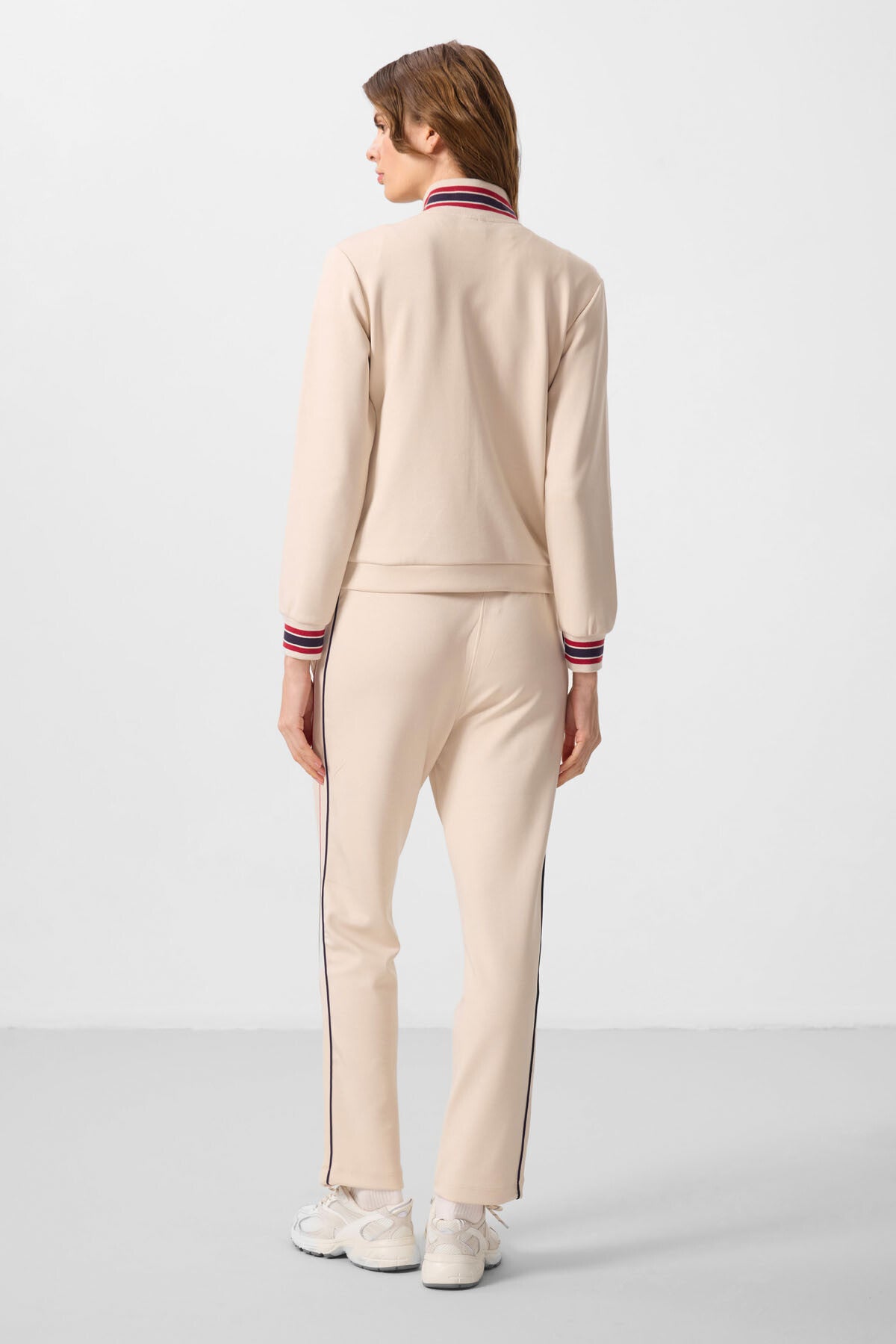 Soft Touch Knitted High Collar Oversize Women's Tracksuit Set - 95350