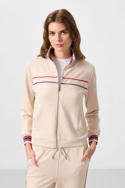 Soft Touch Knitted High Collar Oversize Women's Tracksuit Set - 95350