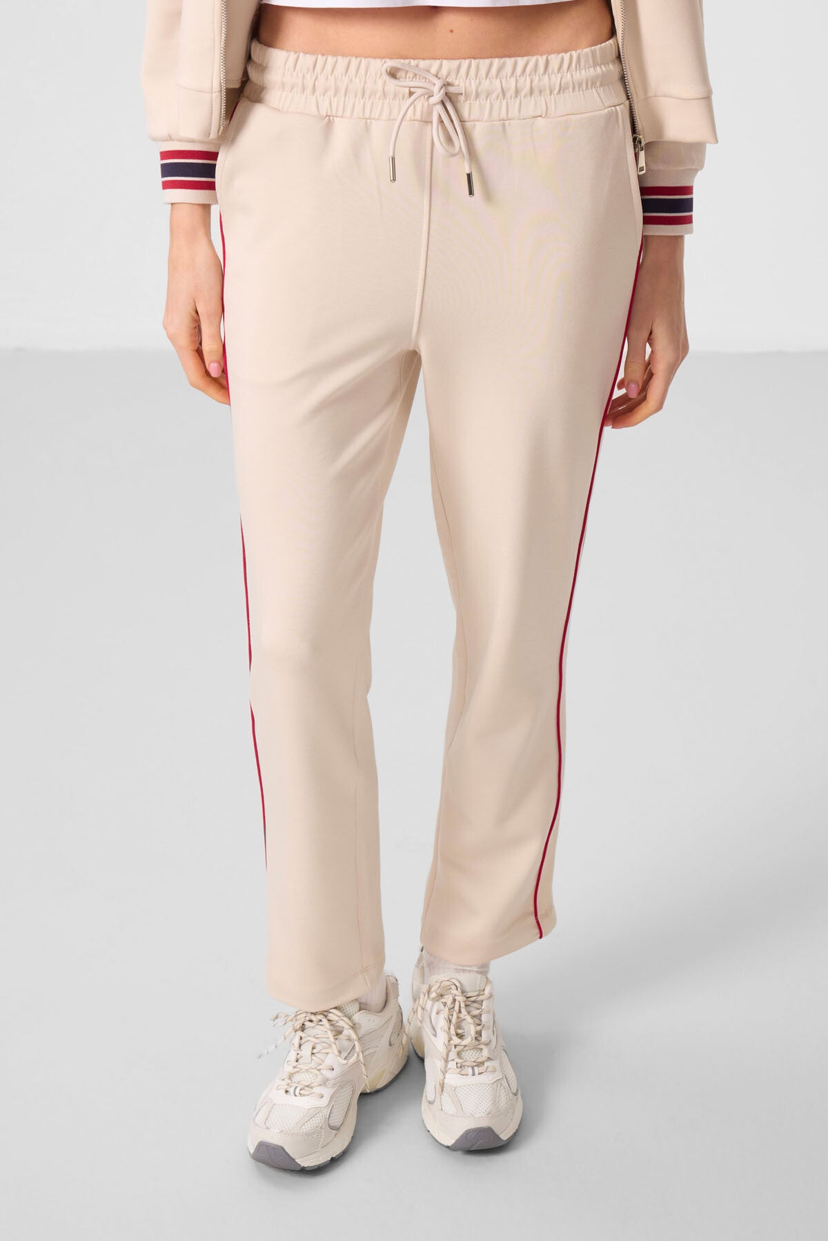Soft Touch Knitted High Collar Oversize Women's Tracksuit Set - 95350