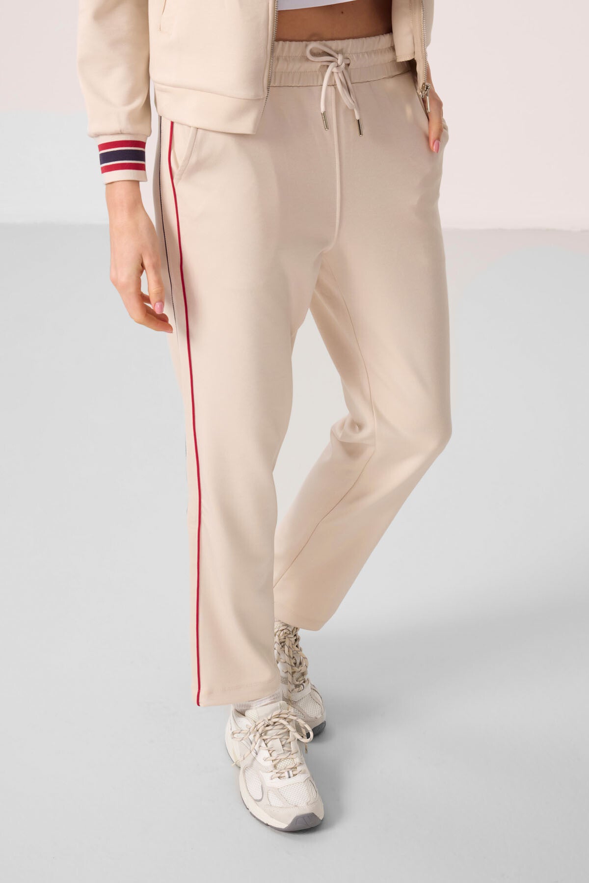 Soft Touch Knitted High Collar Oversize Women's Tracksuit Set - 95350