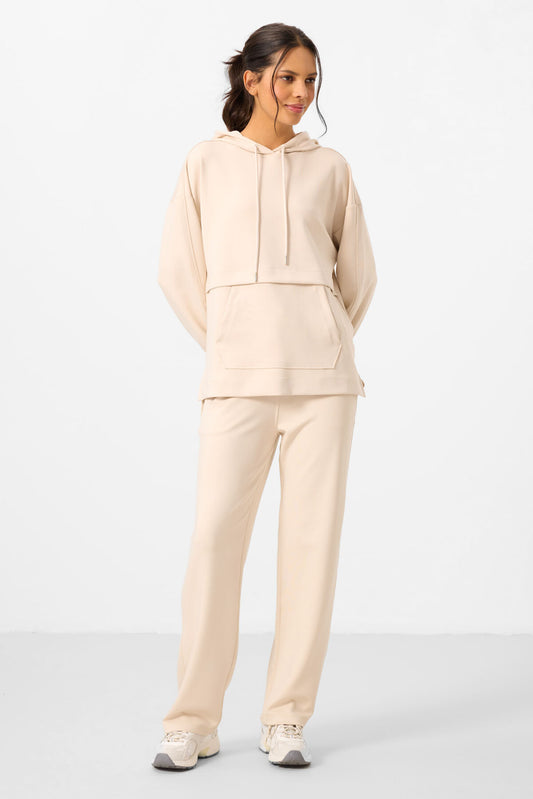 Soft Woven Hooded Oversize Women's Tracksuit Tunic Set - 95348