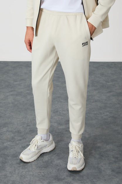 Textured Surface Standard Fit Embroidered Men's Tracksuit Set - 85248
