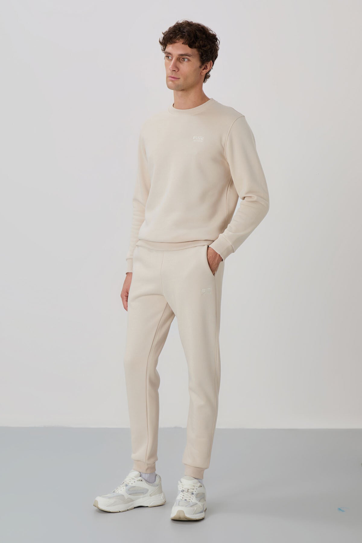 Andy Bej Sand-Colored Men's Tracksuit Set - 85190