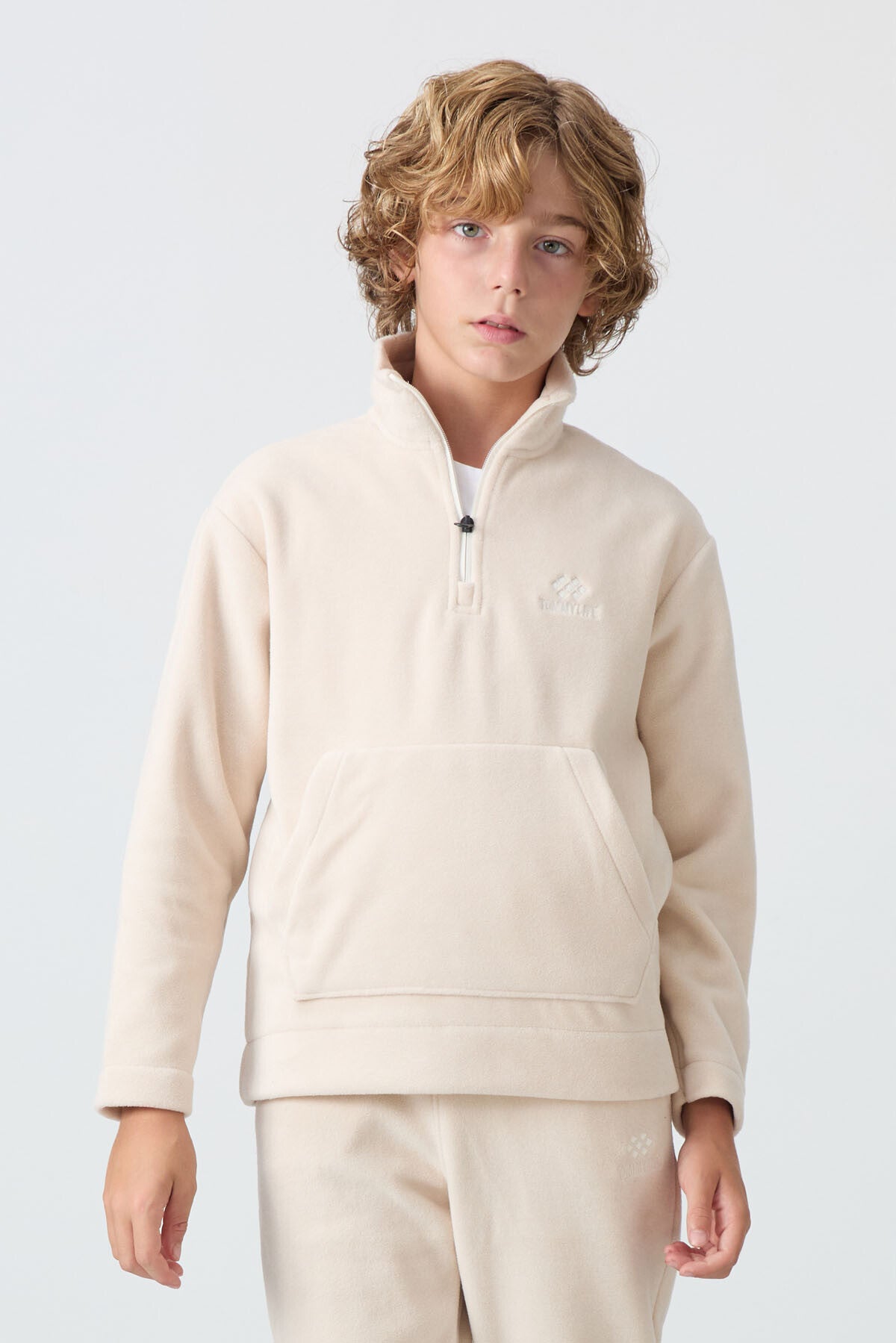 Thick Soft Textured Standard Fit Embroidered Fleece Boys' Tracksuit Set - 11218