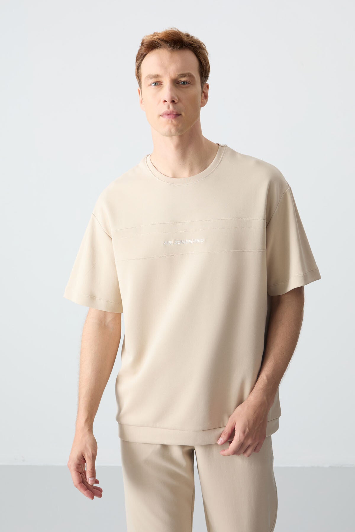 Cotton Thick Soft Textured Oversize Fit Basic Men's Tracksuit Set - 85261