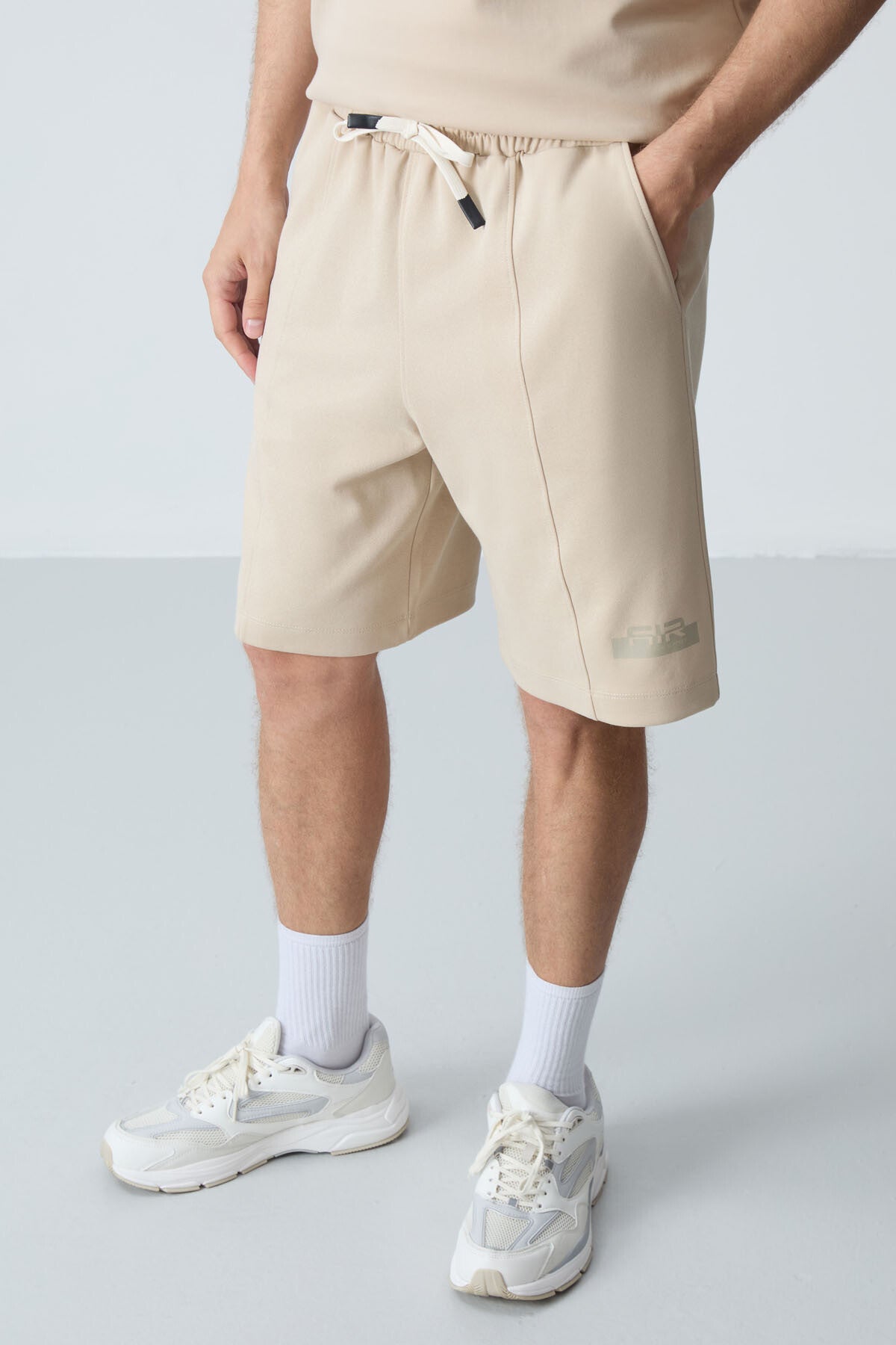 Cotton Thick Soft Textured Oversize Fit Basic Men's Shorts Set - 85259