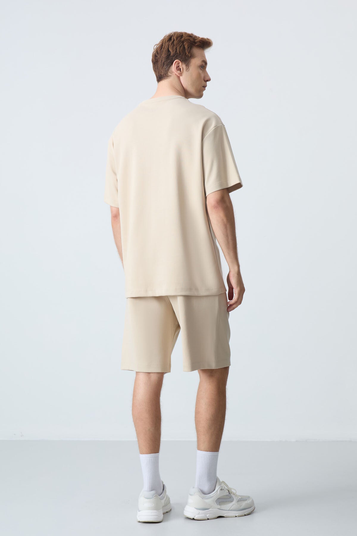 Cotton Thick Soft Textured Oversize Fit Basic Men's Shorts Set - 85259