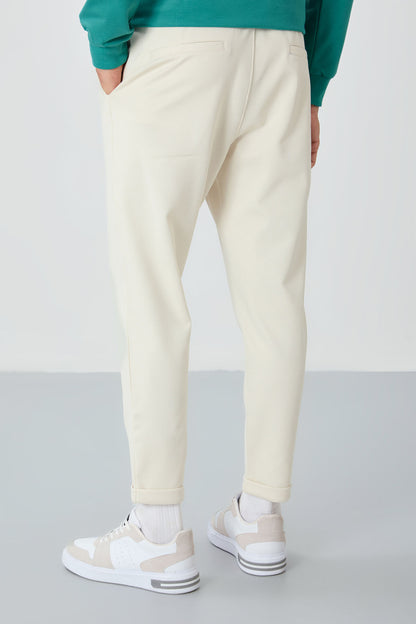 Textured Surface Plain Standard Fit Men's Tracksuit Bottom - 82154