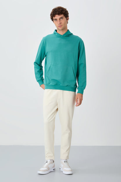Textured Surface Plain Standard Fit Men's Tracksuit Bottom - 82154