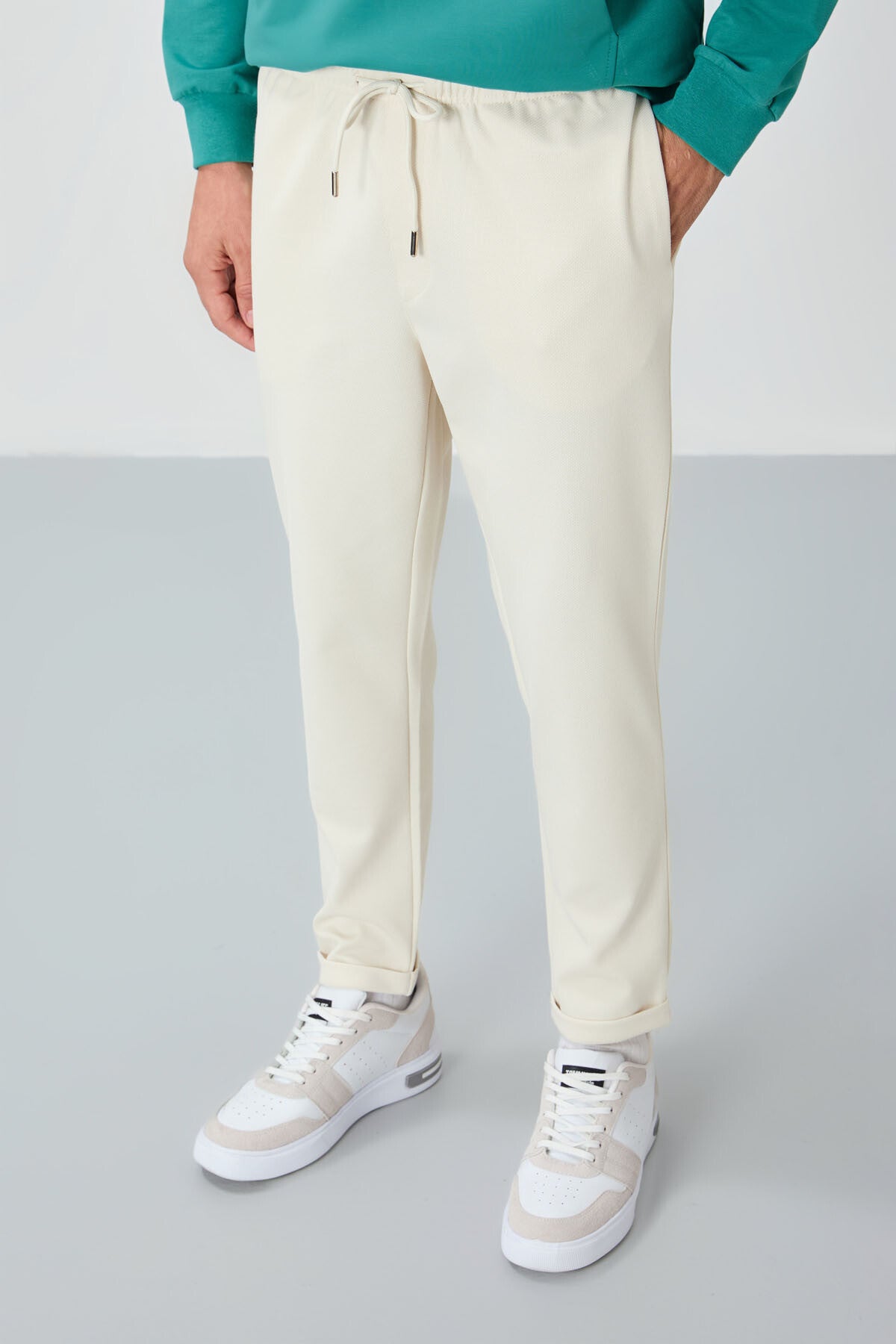Textured Surface Plain Standard Fit Men's Tracksuit Bottom - 82154