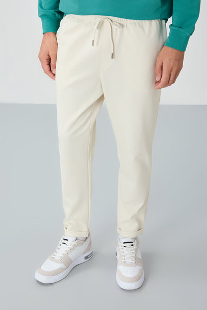 Textured Surface Plain Standard Fit Men's Tracksuit Bottom - 82154