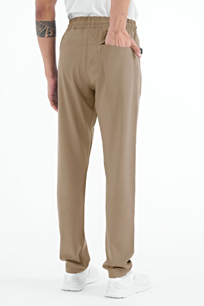 Men's Zip-Up Three-Pocket Standard Fit Classic Hem Tracksuit Bottom - 84768