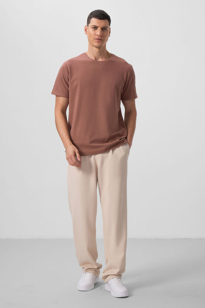 Textured Surface Comfort Fit Palazzo Men's Trousers - 82163