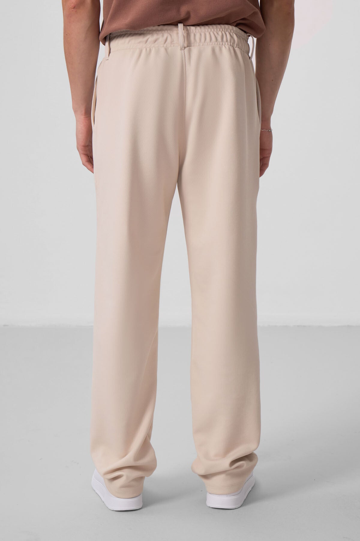 Textured Surface Comfort Fit Palazzo Men's Trousers - 82163