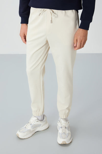 Textured Surface Standard Fit Men's Tracksuit Bottom - 82156