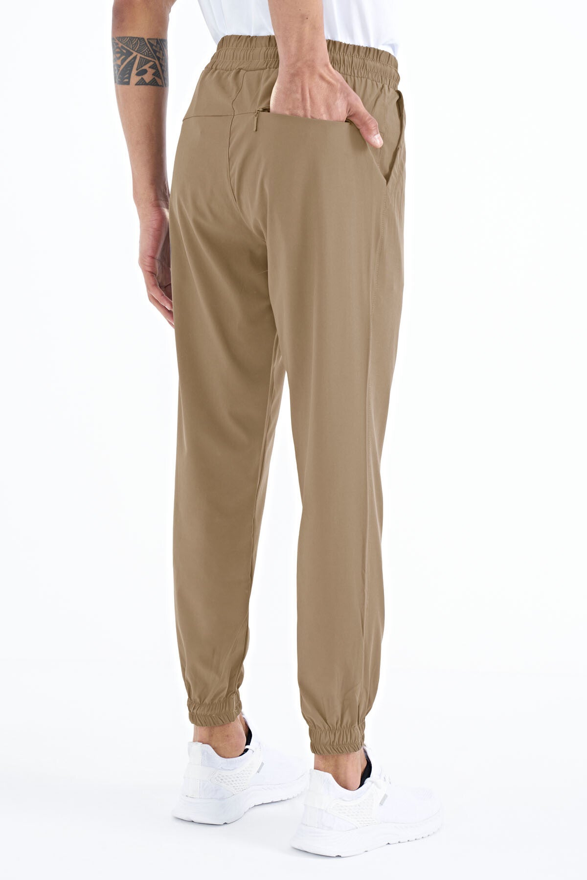 Men's Basic Pocketed Laced Comfortable Elastic Bottom Tracksuit Pants - 84826