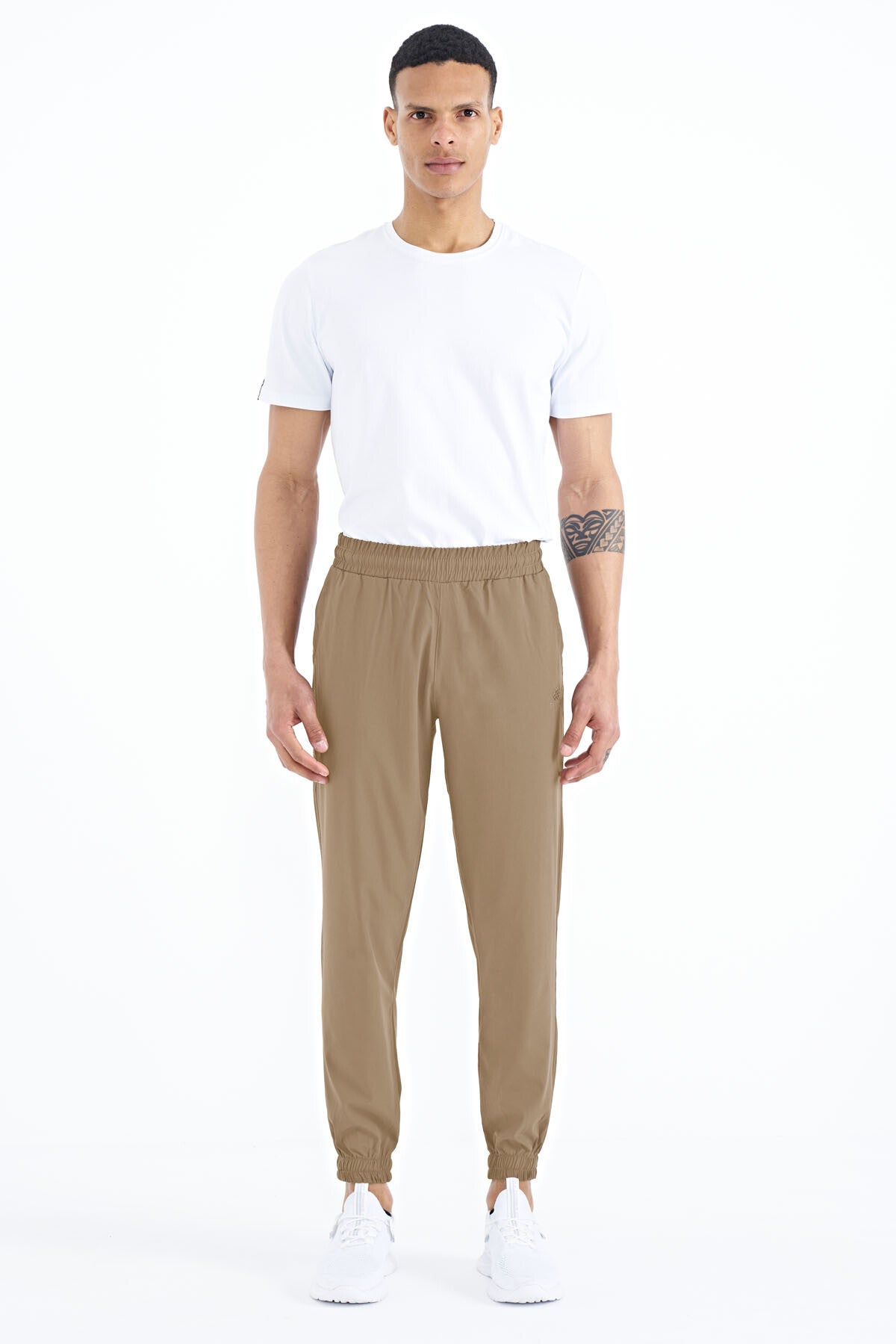 Men's Basic Pocketed Laced Comfortable Elastic Bottom Tracksuit Pants - 84826
