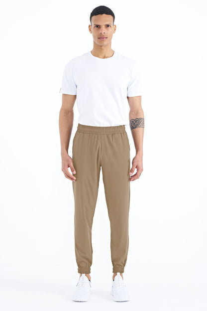 Men's Basic Pocketed Laced Comfortable Elastic Bottom Tracksuit Pants - 84826